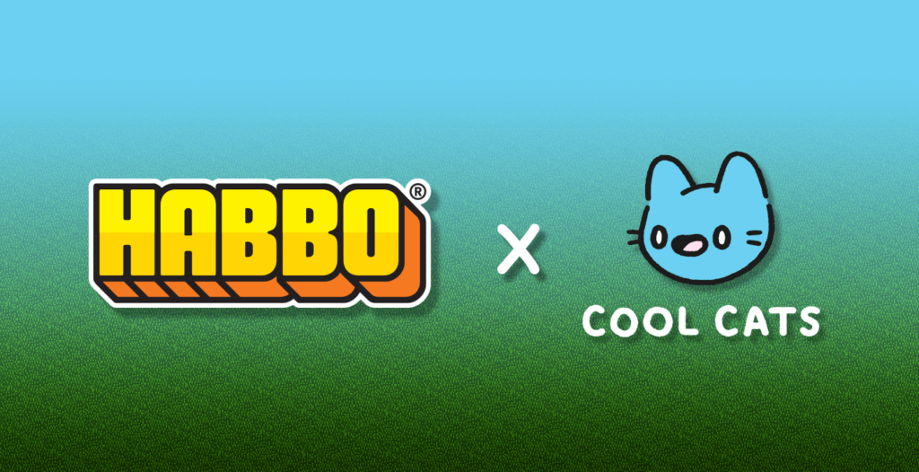 graphic showcasing the habbo and cool cats collab