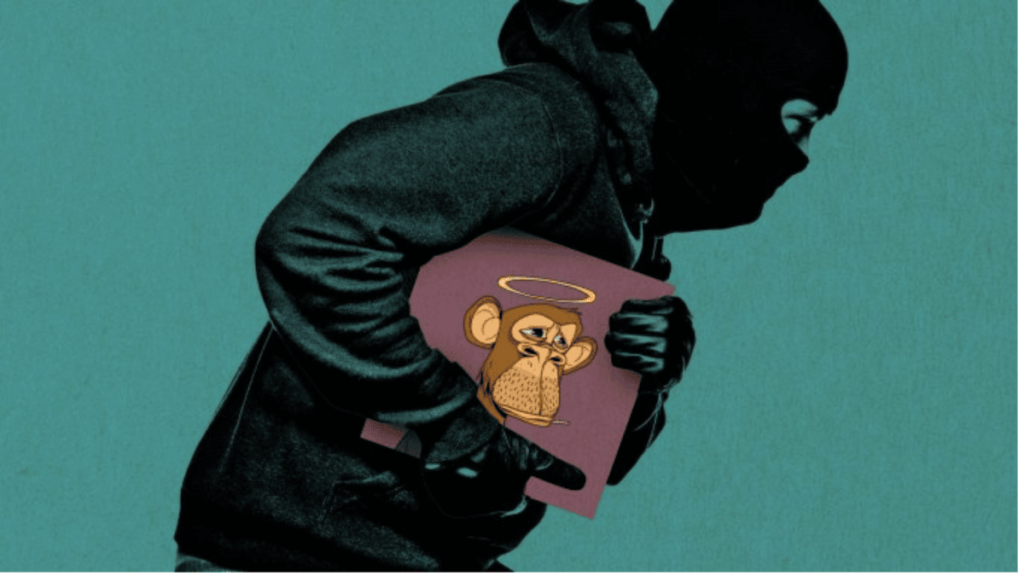 Los ladrones de Bored Ape NFT finalmente arrestados en París Thief stealing a Bored Ape NFT image