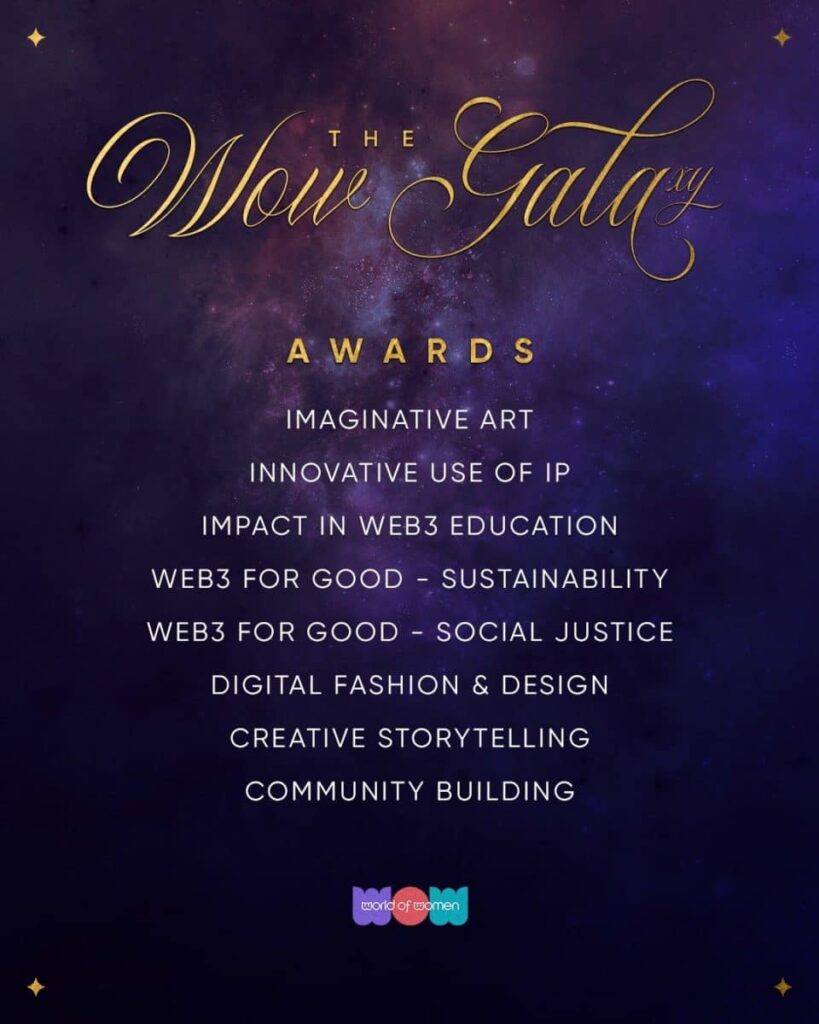 WoW awards categories by world of women