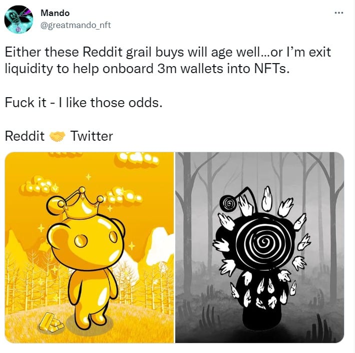 Mando nft reddit comprar tweet