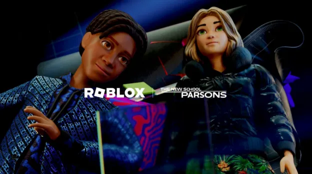 dos avatares de Roblox con artículos de moda