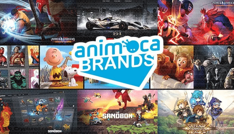Logotipo de Animoca Brands e imágenes de algunas de las inversiones.