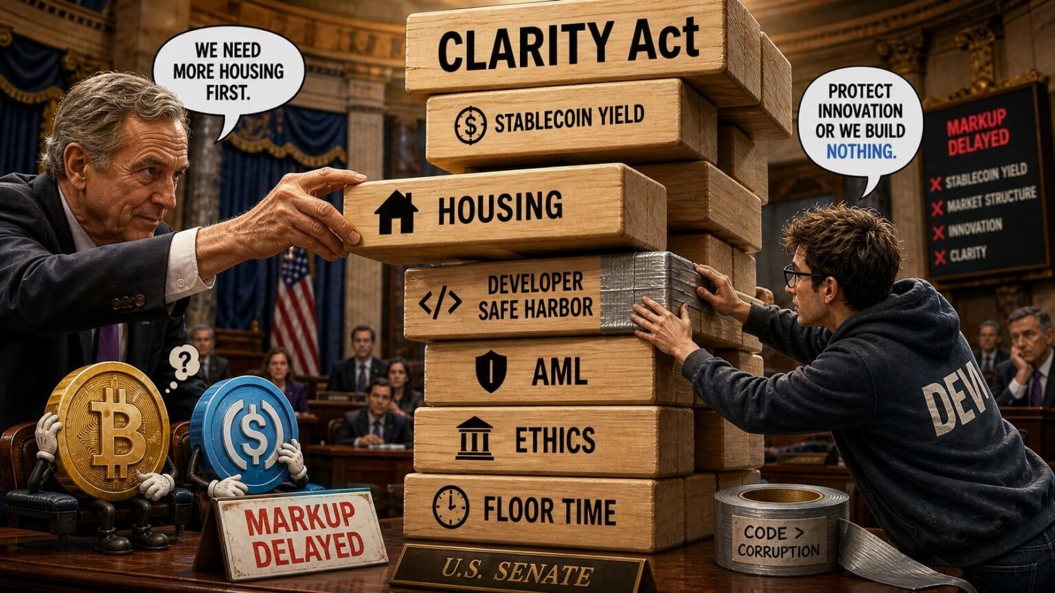 Las reglas de Crypto Clarity pueden retrasarse porque el Congreso de alguna manera está estancado discutiendo sobre vivienda