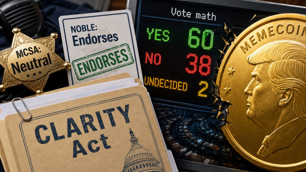 La lucha por la ética de las memecoins de Trump aún controla la votación de la Ley CLARITY después de que la oposición policial se quiebra La lucha por la ética de las memecoins de Trump aún controla la votación de la Ley CLARITY después de que la oposición policial se quiebra