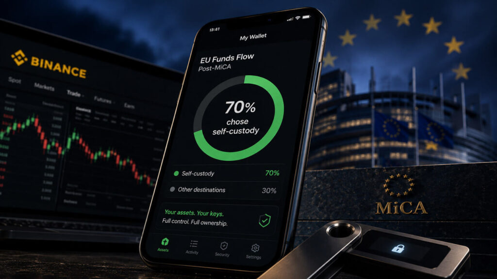 Después de la fecha límite de MiCA, la mayoría de los usuarios de Binance enviaron fondos a la autocustodia, no a otros intercambios compatibles.