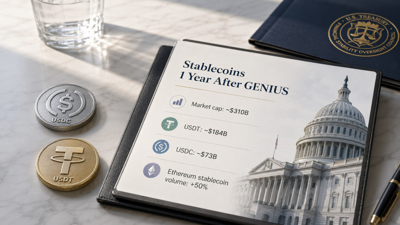 Un año después, la Ley GENIUS acaba de hacer que las monedas estables sean más fáciles de vender Un año después, la Ley GENIUS acaba de hacer que las monedas estables sean más fáciles de vender
