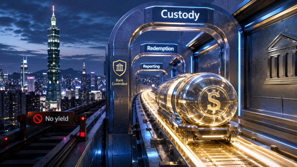 La nueva ley de criptomonedas de Taiwán brinda a los bancos la primera ventaja real de las monedas estables Taiwan bank-controlled stablecoin payment rails under new crypto law